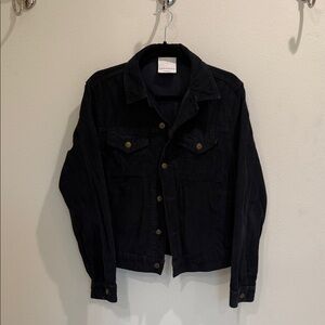 Navy Corduroy Button-Up Jacket